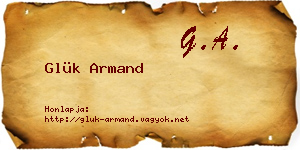 Glük Armand névjegykártya